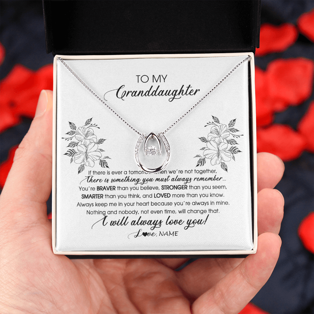 Personalized To My Granddaughter Necklace From Grandma Nana Papa Not Even Time Floral Granddaughter Graduation Birthday Customized Message Card