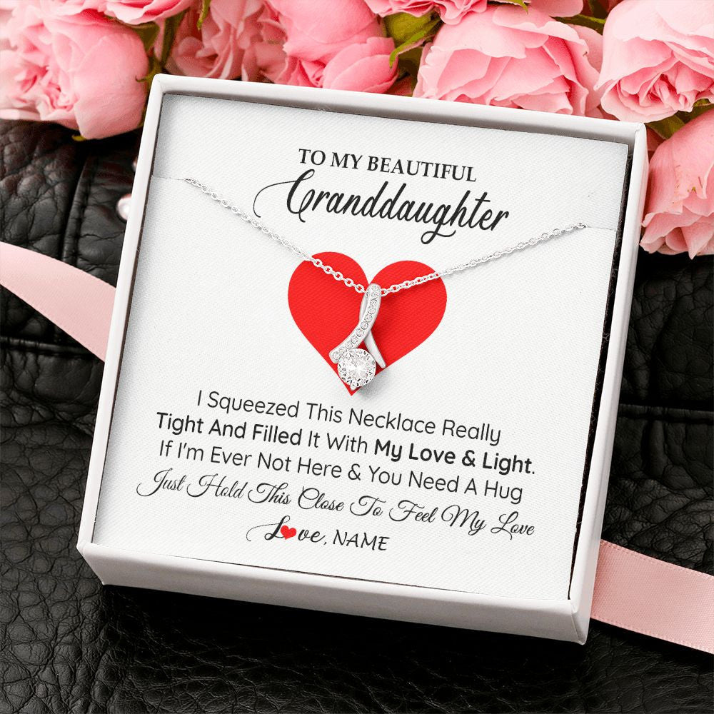 Personalized To My Granddaughter Necklace From Grandma Papa I Squeezed This Necklace Granddaughter Birthday Christmas Customized Gift Box Message Card