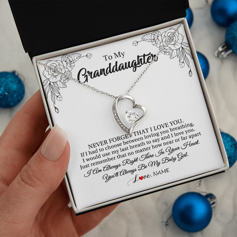 Personalized To My Granddaughter Necklace From Grandma Pops Never Forget That I Love You Granddaughter Birthday Christmas Customized Gift Box Message Card