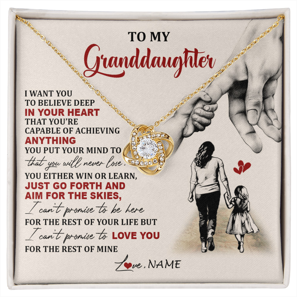 Personalized To My Granddaughter Necklace From Grandma Promise To Love You Granddaughter Birthday Graduation Christmas Customized Gift Box Message Card