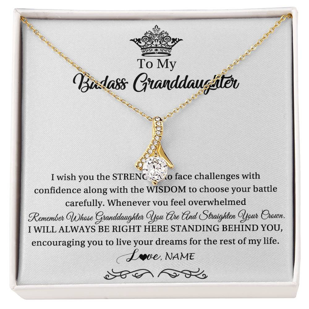 Personalized To My Granddaughter Necklace From Grandma Straighten Your Crown Granddaughter Jewelry Birthday Christmas Customized Gift Box Message Card