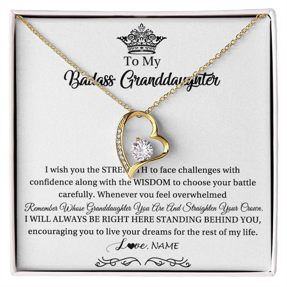 Personalized To My Granddaughter Necklace From Grandma Straighten Your Crown Granddaughter Jewelry Birthday Christmas Customized Gift Box Message Card