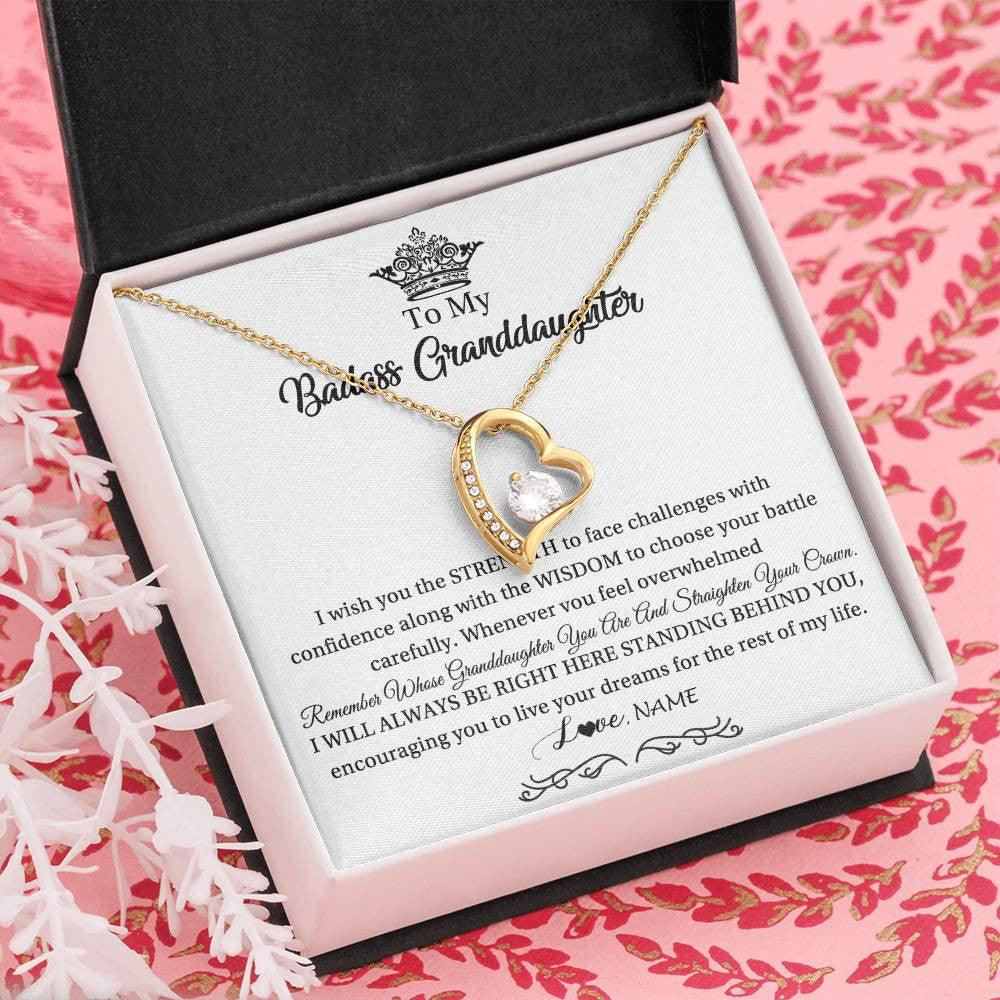 Personalized To My Granddaughter Necklace From Grandma Straighten Your Crown Granddaughter Jewelry Birthday Christmas Customized Gift Box Message Card
