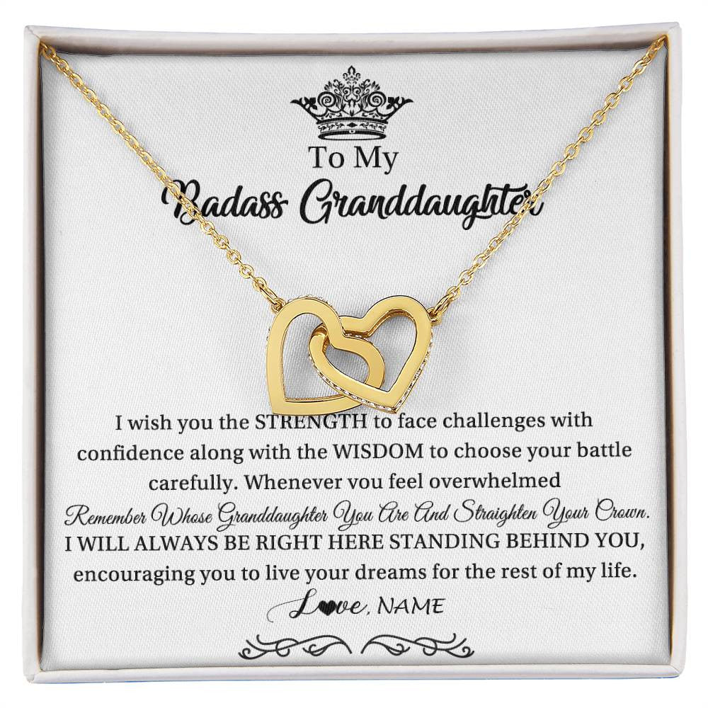 Personalized To My Granddaughter Necklace From Grandma Straighten Your Crown Granddaughter Jewelry Birthday Christmas Customized Gift Box Message Card