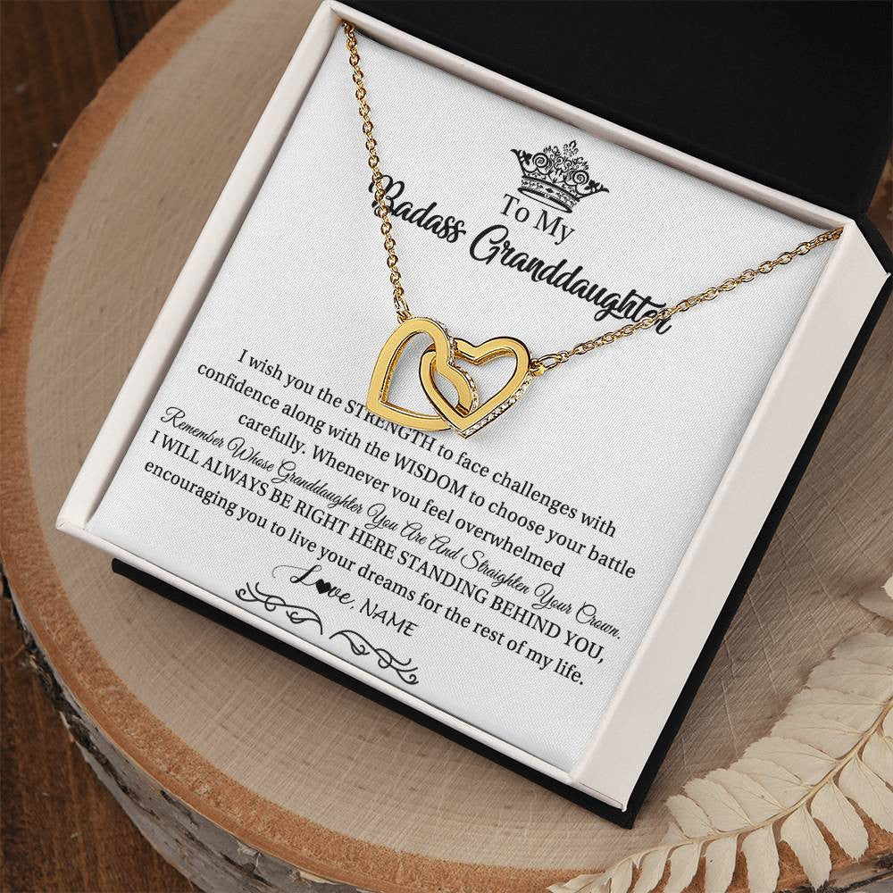 Personalized To My Granddaughter Necklace From Grandma Straighten Your Crown Granddaughter Jewelry Birthday Christmas Customized Gift Box Message Card