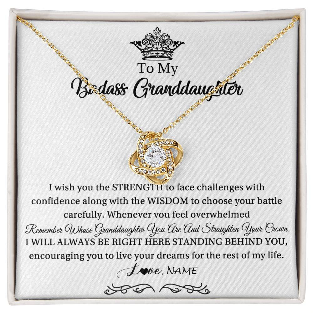 Personalized To My Granddaughter Necklace From Grandma Straighten Your Crown Granddaughter Jewelry Birthday Christmas Customized Gift Box Message Card