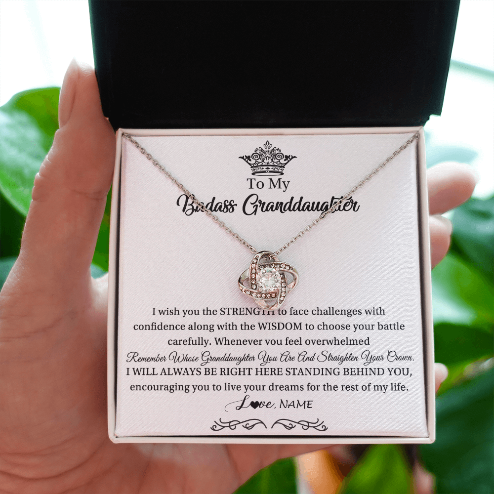 Personalized To My Granddaughter Necklace From Grandma Straighten Your Crown Granddaughter Jewelry Birthday Christmas Customized Gift Box Message Card
