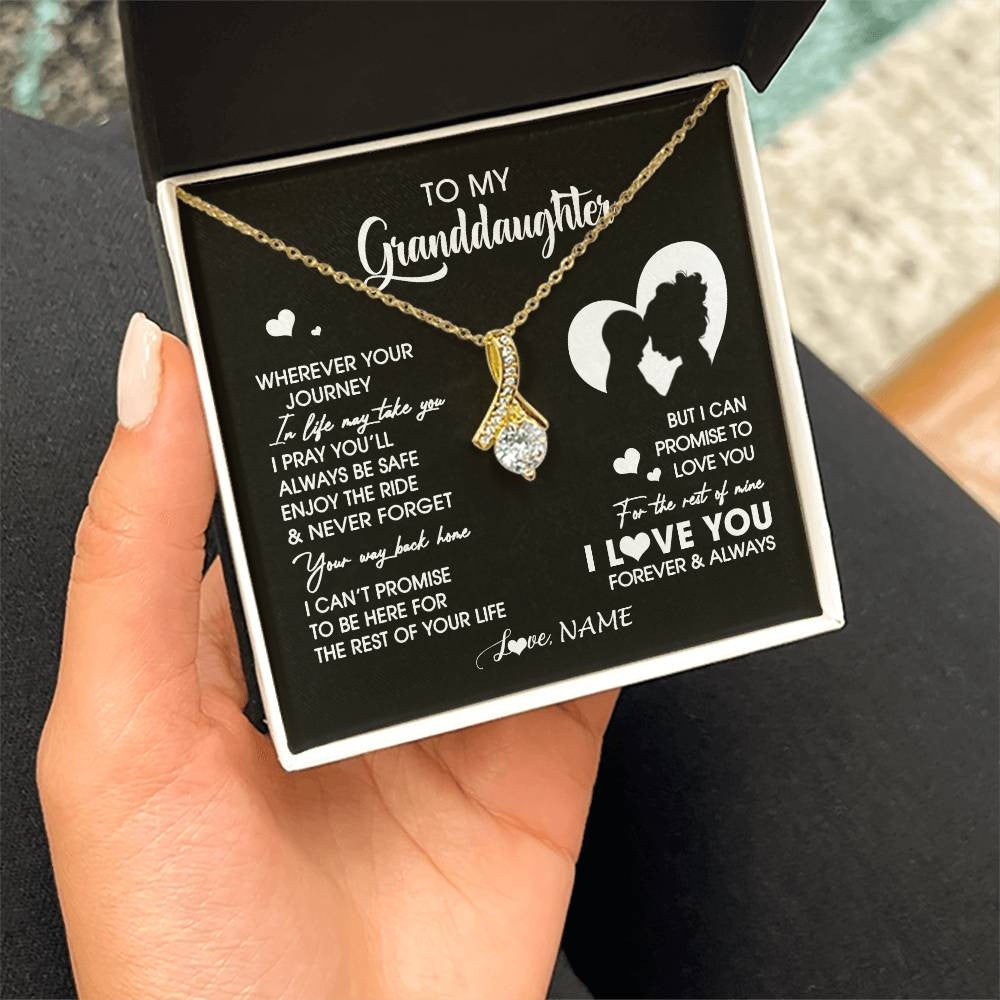 Personalized To My Granddaughter Necklace From Grandma Wherever Your Journey Granddaughter Birthday Gifts Graduation Christmas Customized Gift Box Message Card
