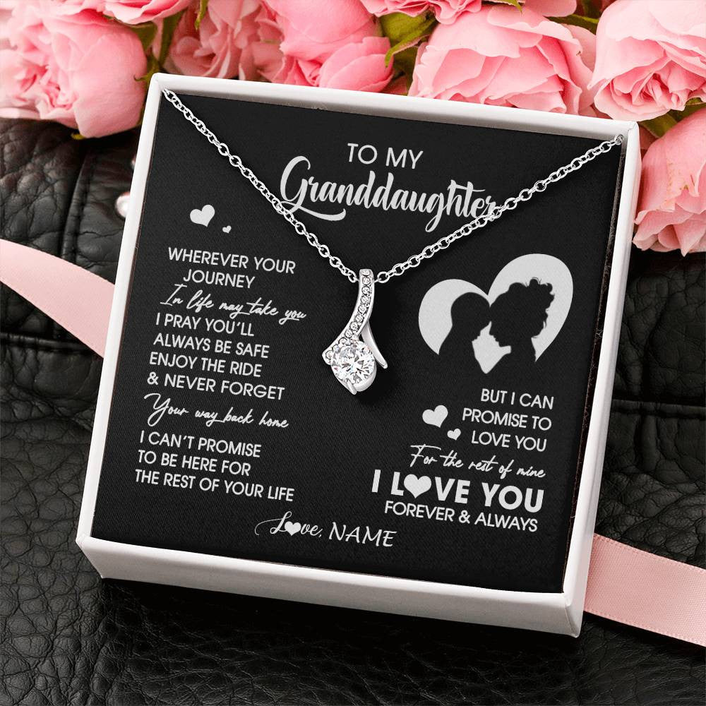Personalized To My Granddaughter Necklace From Grandma Wherever Your Journey Granddaughter Birthday Gifts Graduation Christmas Customized Gift Box Message Card