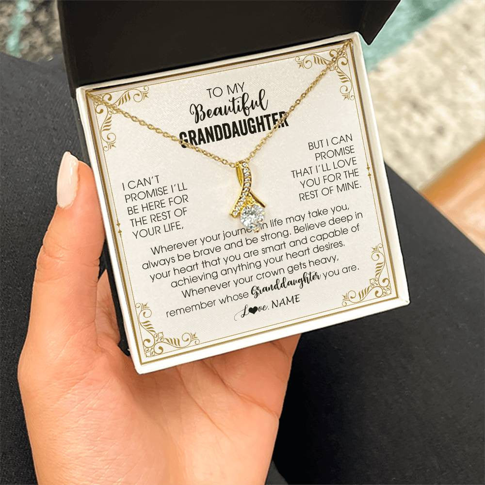 Personalized To My Granddaughter Necklace From Grandma Wherever Your Journey in Life There Birthday Graduation Christmas Customized Gift Box Message Card