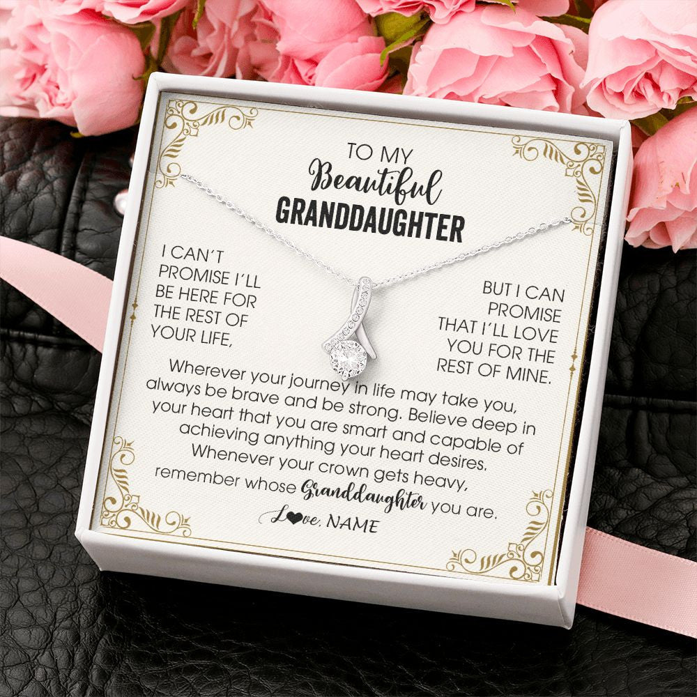 Personalized To My Granddaughter Necklace From Grandma Wherever Your Journey in Life There Birthday Graduation Christmas Customized Gift Box Message Card