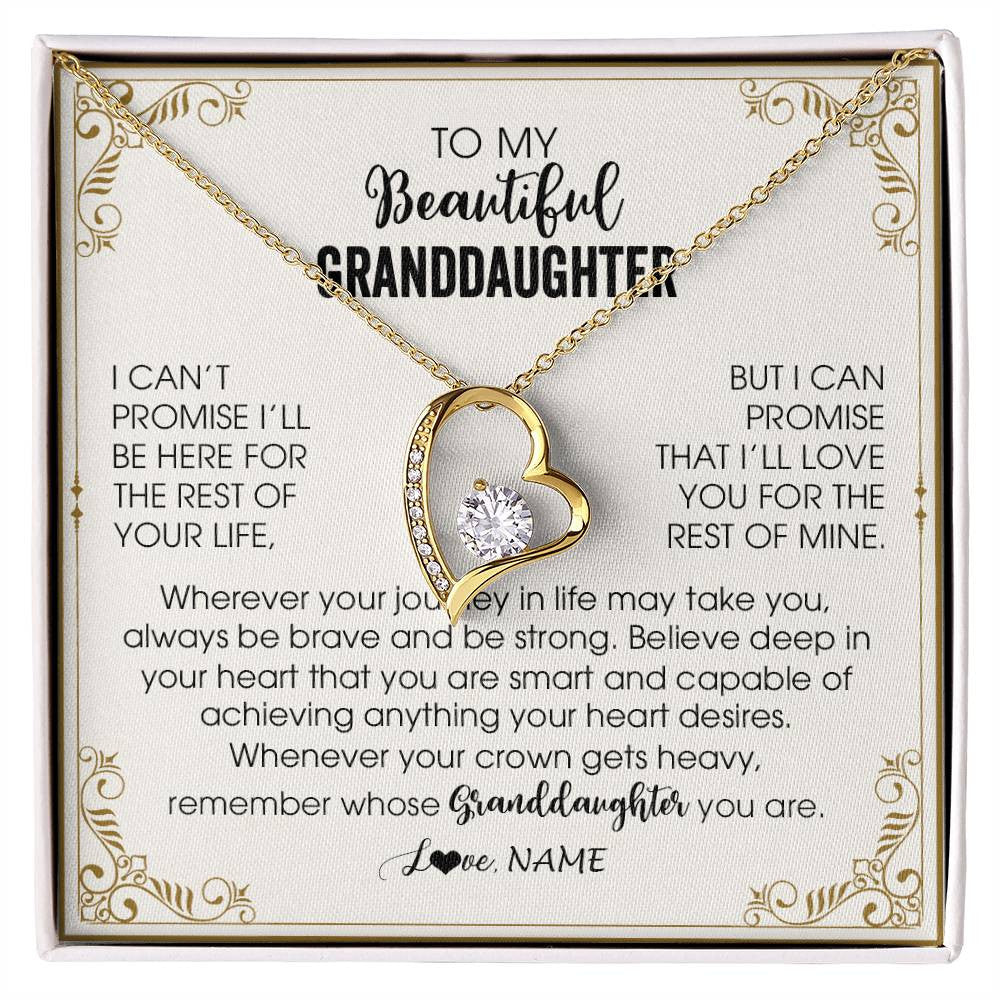 Personalized To My Granddaughter Necklace From Grandma Wherever Your Journey in Life There Birthday Graduation Christmas Customized Gift Box Message Card