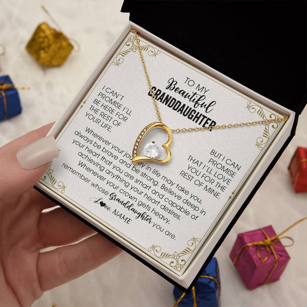 Personalized To My Granddaughter Necklace From Grandma Wherever Your Journey in Life There Birthday Graduation Christmas Customized Gift Box Message Card