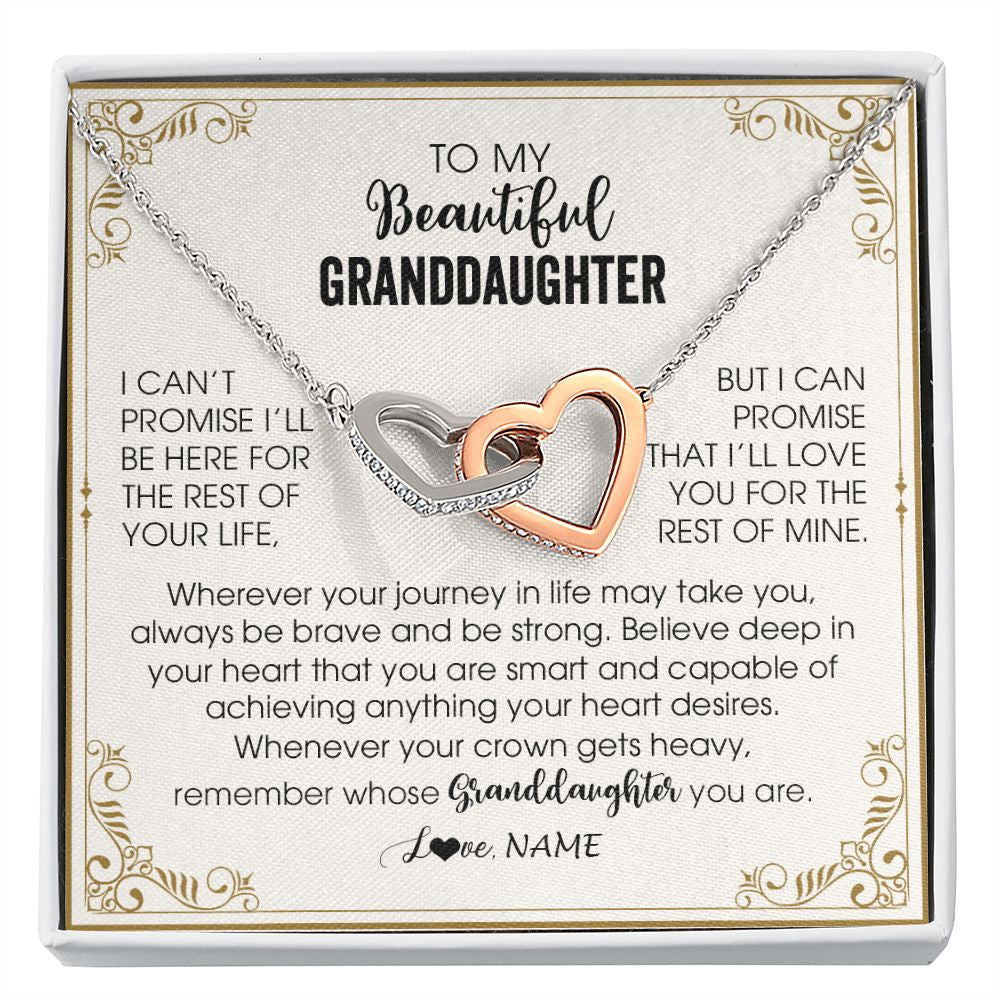 Personalized To My Granddaughter Necklace From Grandma Wherever Your Journey in Life There Birthday Graduation Christmas Customized Gift Box Message Card