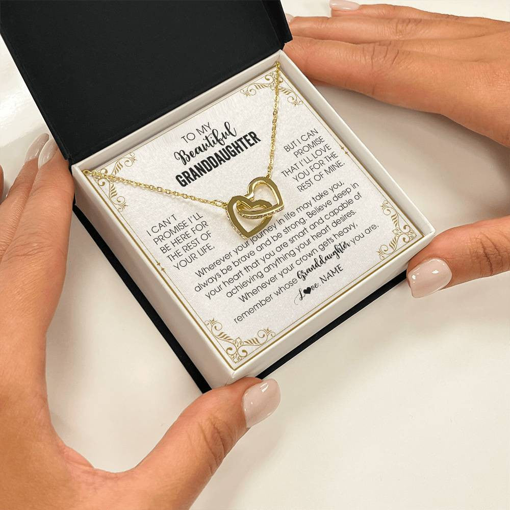Personalized To My Granddaughter Necklace From Grandma Wherever Your Journey in Life There Birthday Graduation Christmas Customized Gift Box Message Card