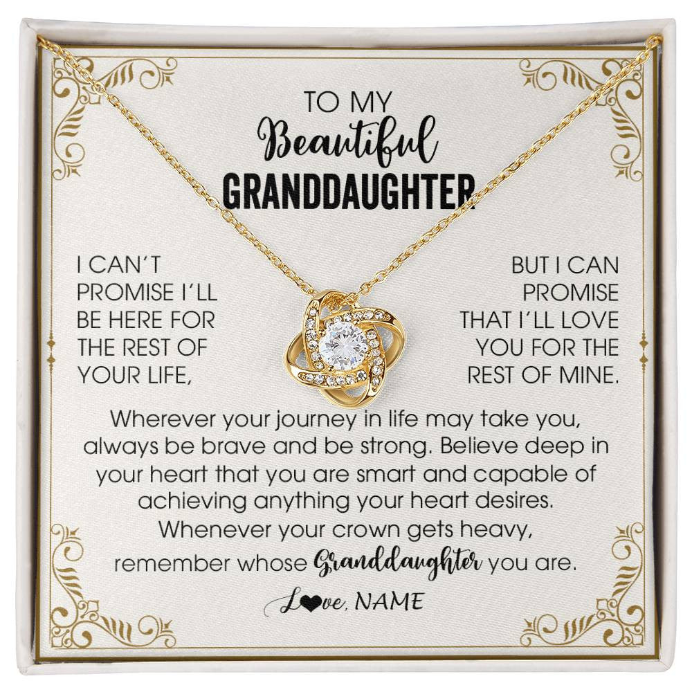 Personalized To My Granddaughter Necklace From Grandma Wherever Your Journey in Life There Birthday Graduation Christmas Customized Gift Box Message Card