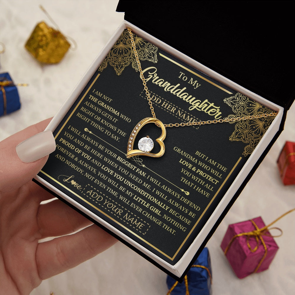 Personalized To My Granddaughter Necklace From Grandma Your Biggest Fan Birthday Gifts For Granddaughter Gifts Christmas Jewelry Custom Gift Box Message Card