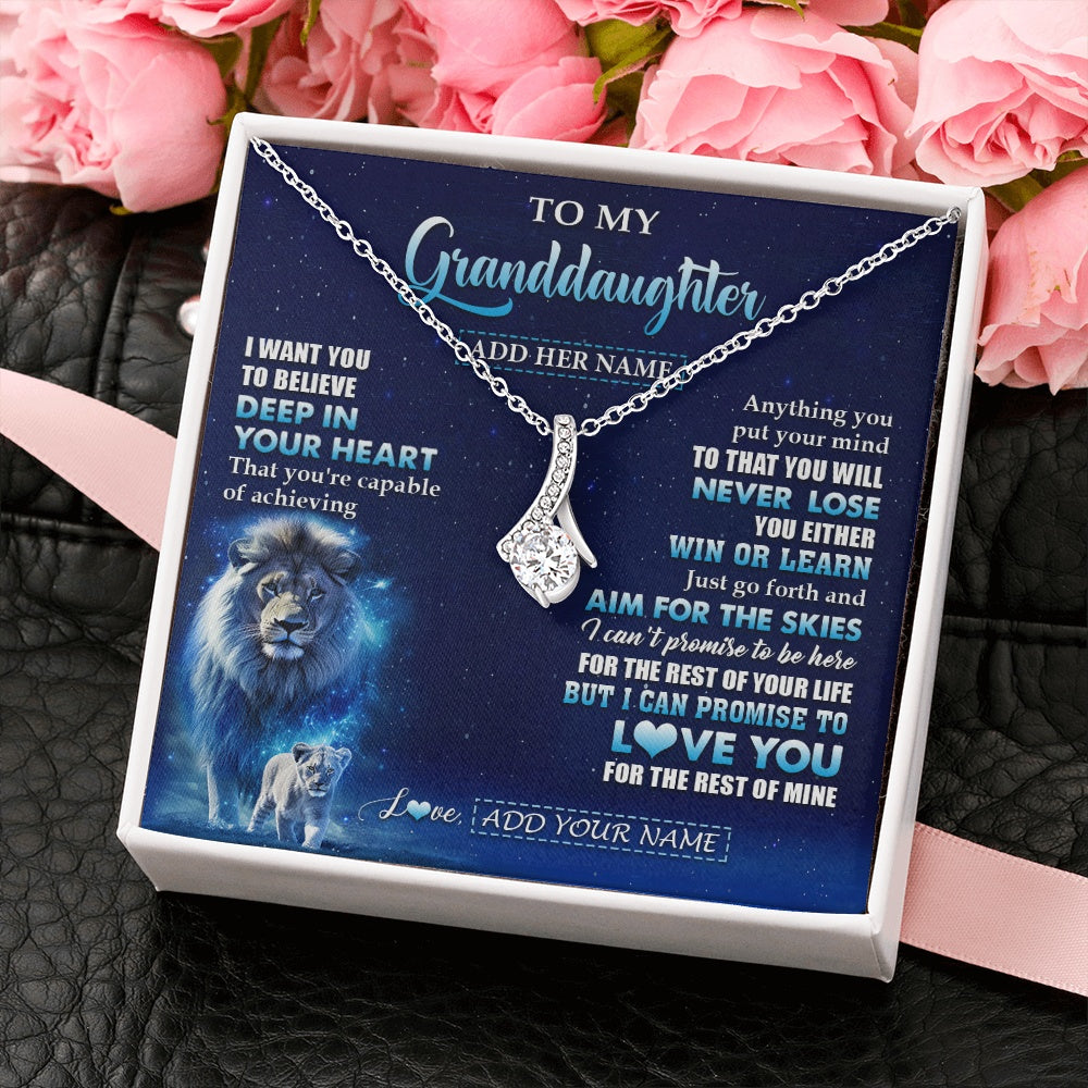 Personalized To My Granddaughter Necklace From Grandpa Believe Your Heart Granddaughter Gift Birthday Graduation Christmas Customized Gift Box Message Card