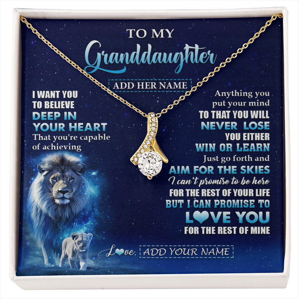 Personalized To My Granddaughter Necklace From Grandpa Believe Your Heart Granddaughter Gift Birthday Graduation Christmas Customized Gift Box Message Card