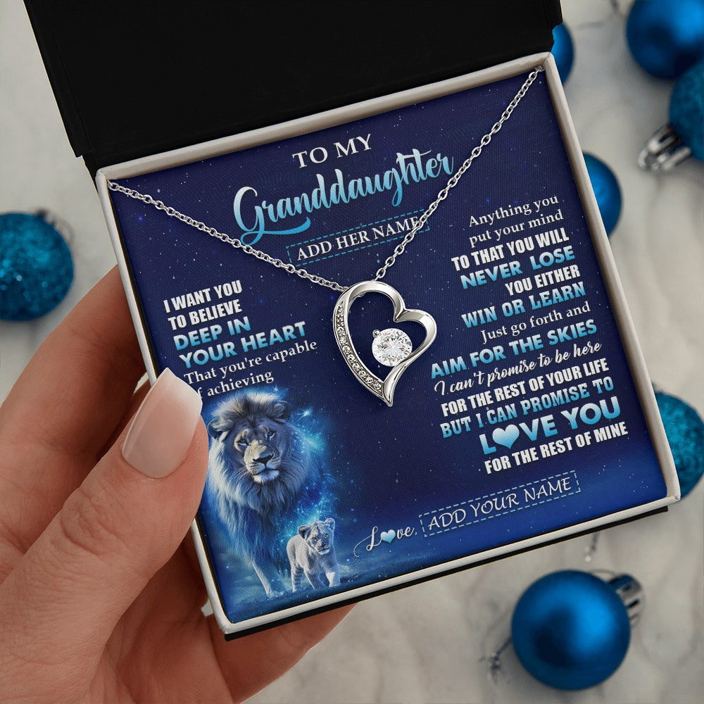 Personalized To My Granddaughter Necklace From Grandpa Believe Your Heart Granddaughter Gift Birthday Graduation Christmas Customized Gift Box Message Card