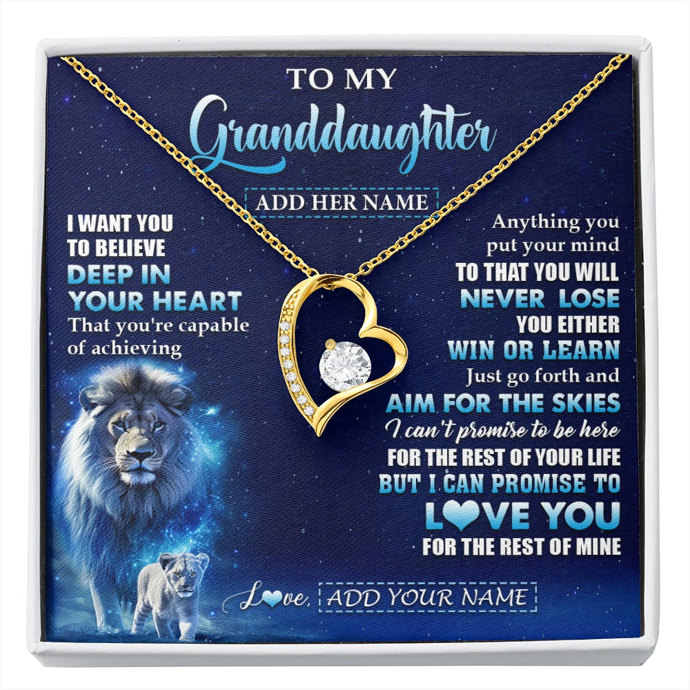 Personalized To My Granddaughter Necklace From Grandpa Believe Your Heart Granddaughter Gift Birthday Graduation Christmas Customized Gift Box Message Card