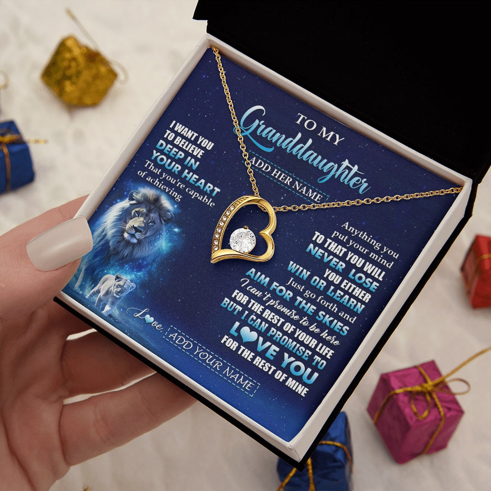 Personalized To My Granddaughter Necklace From Grandpa Believe Your Heart Granddaughter Gift Birthday Graduation Christmas Customized Gift Box Message Card