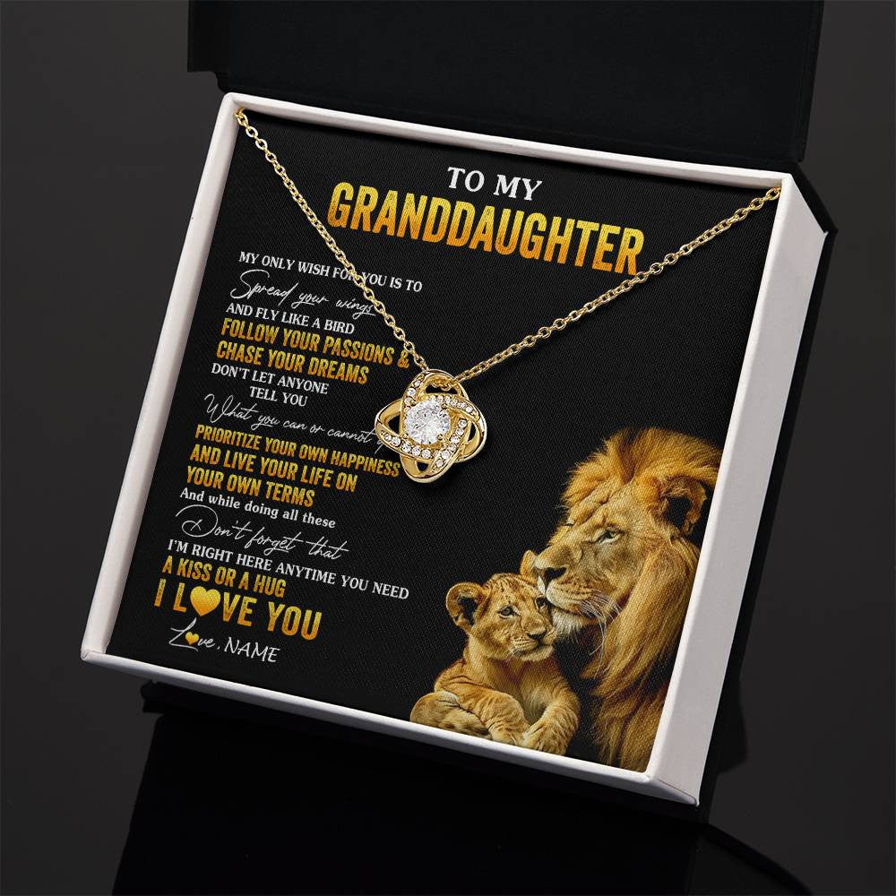 Personalized To My Granddaughter Necklace From Grandpa Lion My Only Wish For You Granddaughter Birthday Graduation Christmas Customized Gift Box Message Card