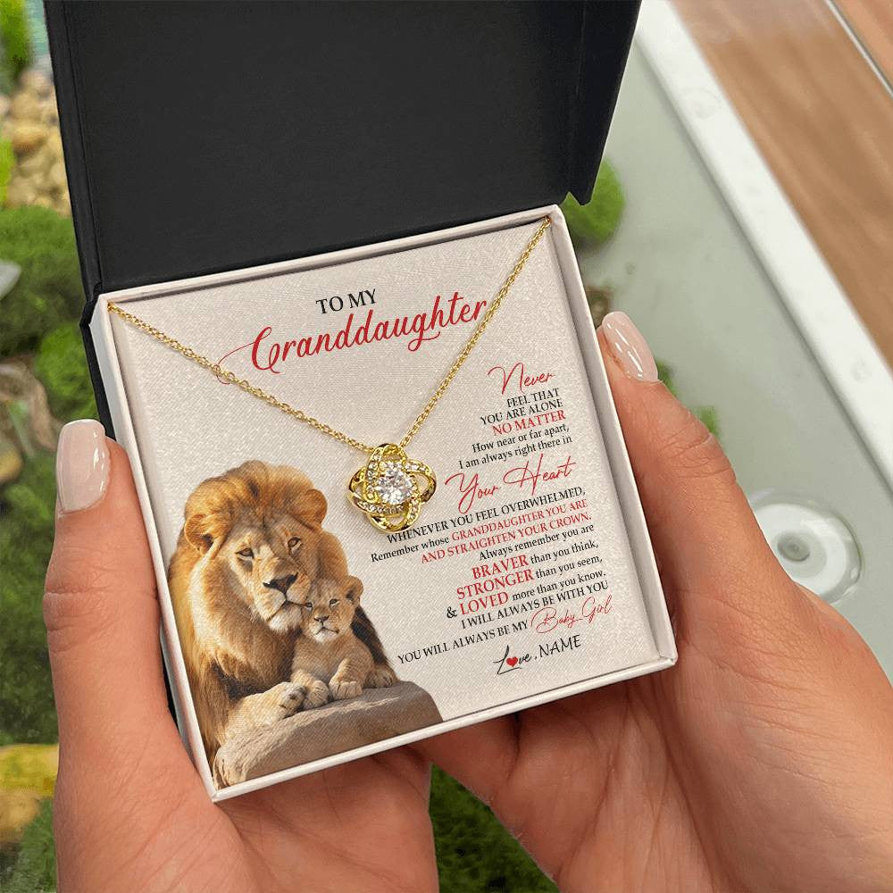 Personalized To My Granddaughter Necklace From Grandpa Nana Never Feel You Are Alone Lion Granddaughter Birthday Christmas Customized Message Card