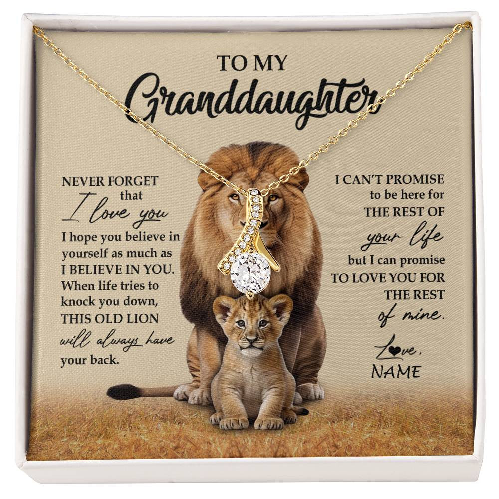 Personalized To My Granddaughter Necklace From Grandpa Papa Lion Never Forget That I Love You Granddaughter Jewelry Birthday Christmas Customized Message Card
