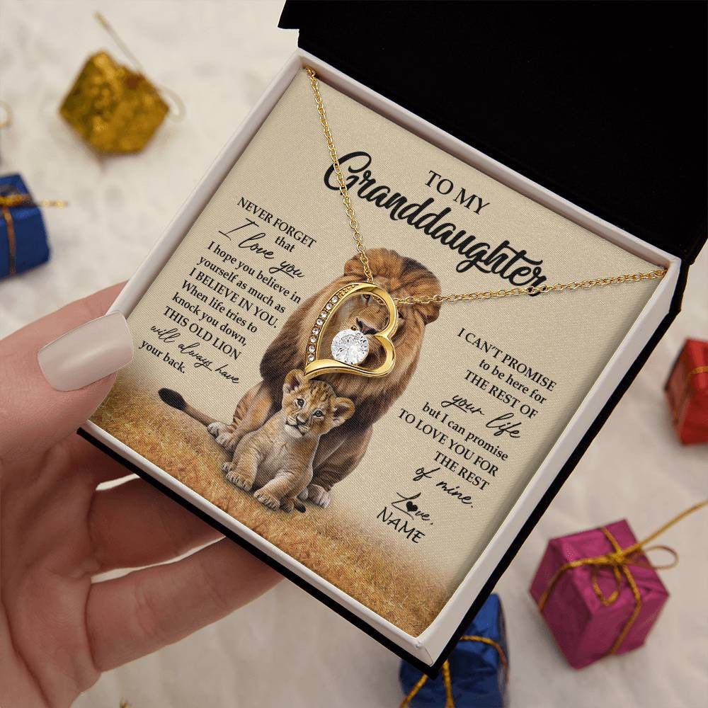 Personalized To My Granddaughter Necklace From Grandpa Papa Lion Never Forget That I Love You Granddaughter Jewelry Birthday Christmas Customized Message Card