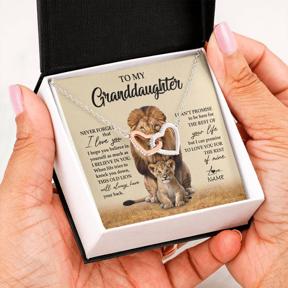 Personalized To My Granddaughter Necklace From Grandpa Papa Lion Never Forget That I Love You Granddaughter Jewelry Birthday Christmas Customized Message Card