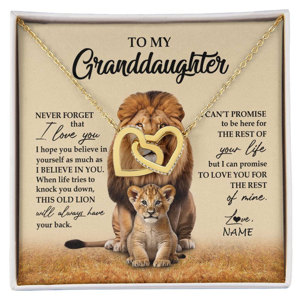 Personalized To My Granddaughter Necklace From Grandpa Papa Lion Never Forget That I Love You Granddaughter Jewelry Birthday Christmas Customized Message Card
