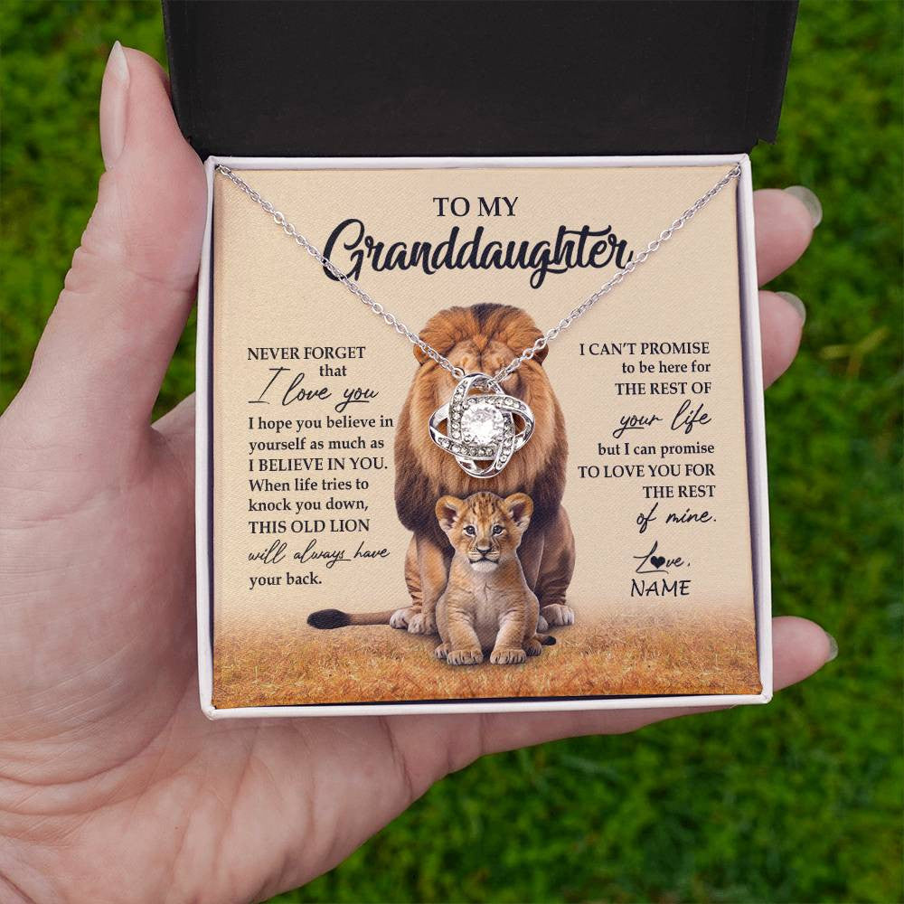 Personalized To My Granddaughter Necklace From Grandpa Papa Lion Never Forget That I Love You Granddaughter Jewelry Birthday Christmas Customized Message Card