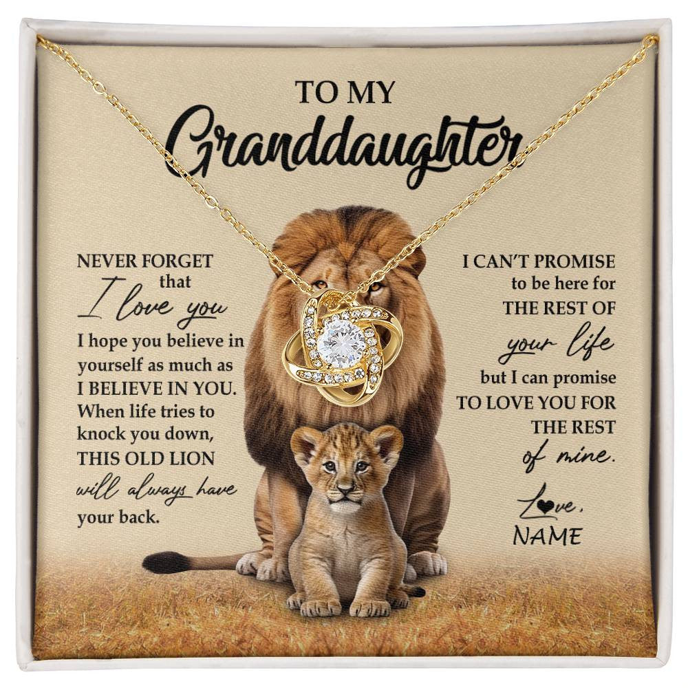Personalized To My Granddaughter Necklace From Grandpa Papa Lion Never Forget That I Love You Granddaughter Jewelry Birthday Christmas Customized Message Card