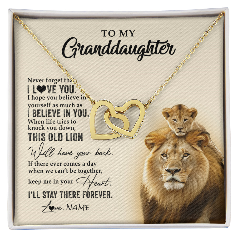 Personalized To My Granddaughter Necklace From Grandpa Papa This Old Lion Never Forget I Love You Jewelry Birthday Christmas Customized Gift Box Message Card