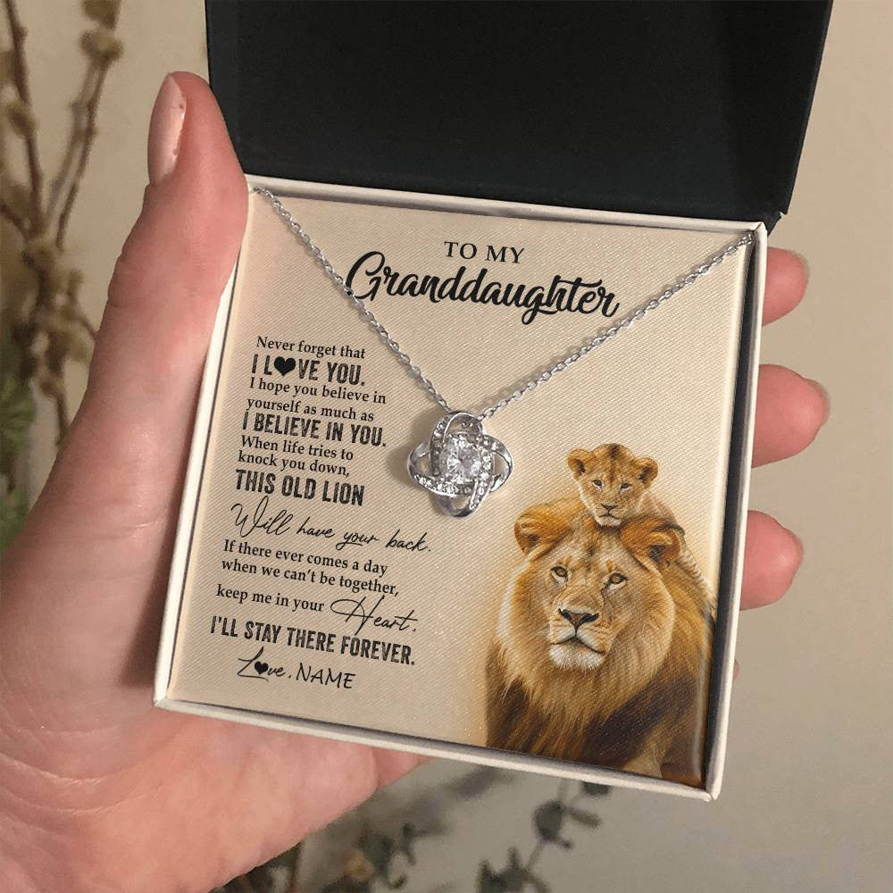 Personalized To My Granddaughter Necklace From Grandpa Papa This Old Lion Never Forget I Love You Jewelry Birthday Christmas Customized Gift Box Message Card