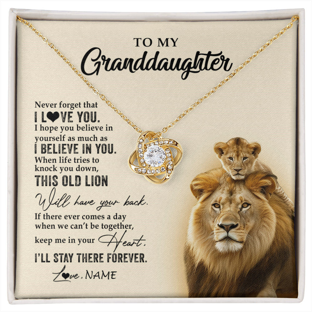 Personalized To My Granddaughter Necklace From Grandpa Papa This Old Lion Never Forget I Love You Jewelry Birthday Christmas Customized Gift Box Message Card
