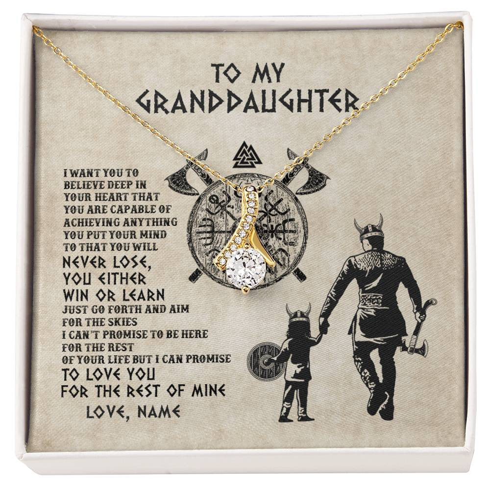 Personalized To My Granddaughter Necklace From Grandpa Papa You Will Never Lose Viking Granddaughter Birthday Graduation Christmas Customized Message Card