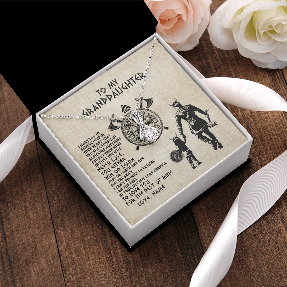 Personalized To My Granddaughter Necklace From Grandpa Papa You Will Never Lose Viking Granddaughter Birthday Graduation Christmas Customized Message Card