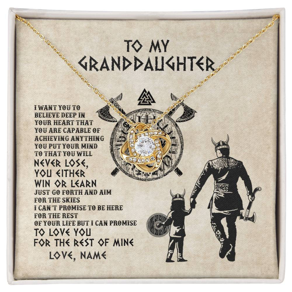 Personalized To My Granddaughter Necklace From Grandpa Papa You Will Never Lose Viking Granddaughter Birthday Graduation Christmas Customized Message Card