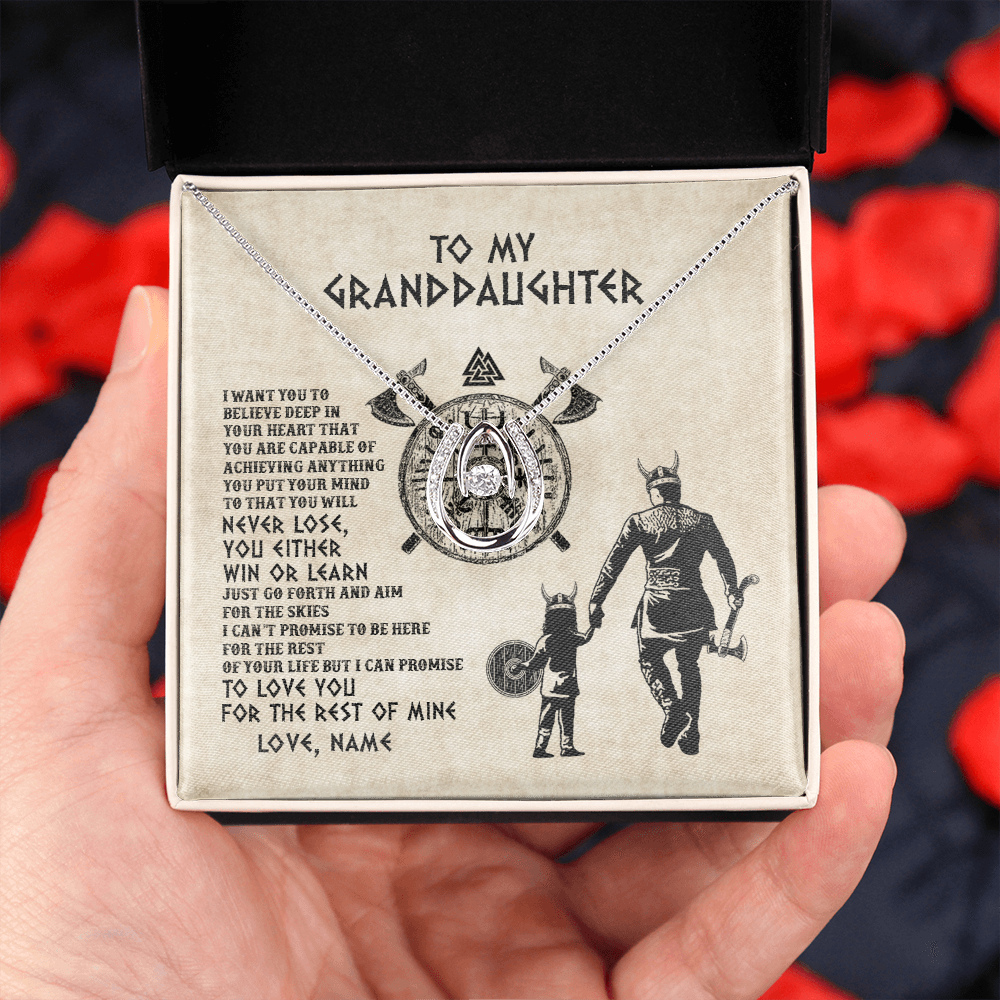 Personalized To My Granddaughter Necklace From Grandpa Papa You Will Never Lose Viking Granddaughter Birthday Graduation Christmas Customized Message Card
