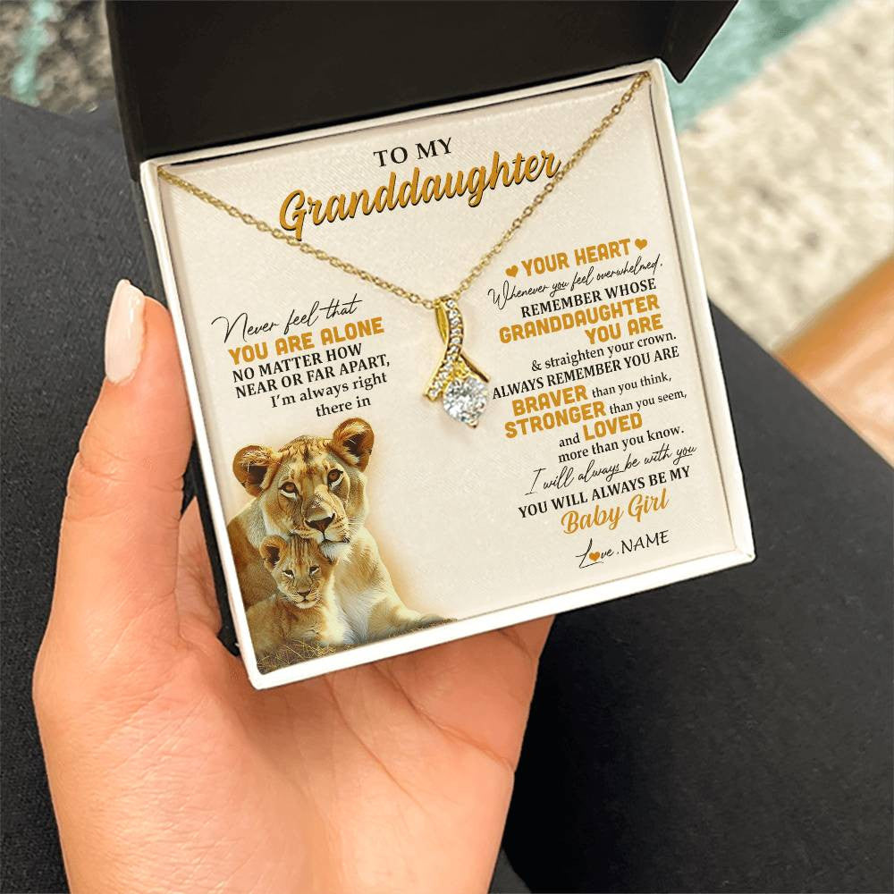 Personalized To My Granddaughter Necklace From Nana Lion Never Feel That You Are Alone Great Granddaughter Birthday Christmas Customized Gift Box Message Card