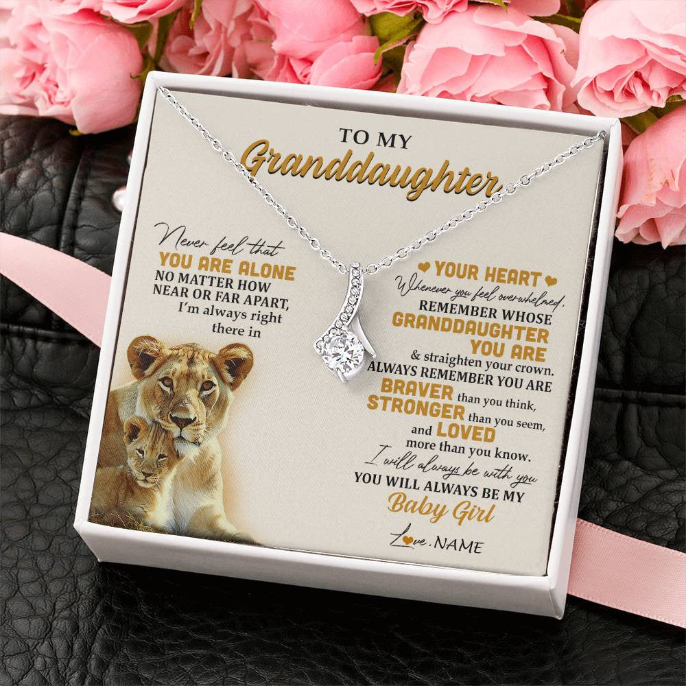 Personalized To My Granddaughter Necklace From Nana Lion Never Feel That You Are Alone Great Granddaughter Birthday Christmas Customized Gift Box Message Card