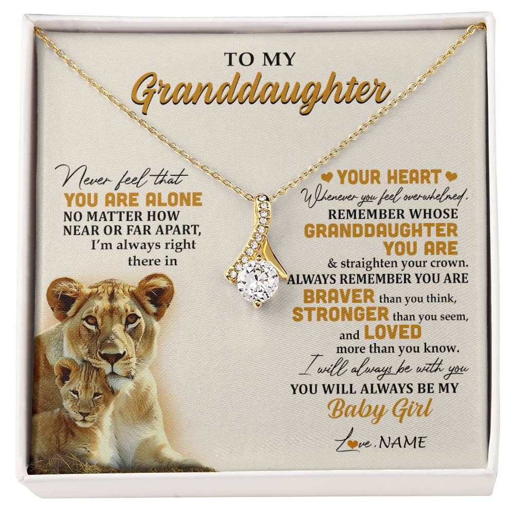 Personalized To My Granddaughter Necklace From Nana Lion Never Feel That You Are Alone Great Granddaughter Birthday Christmas Customized Gift Box Message Card