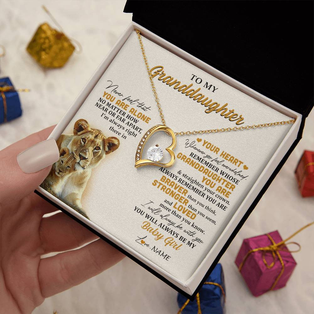 Personalized To My Granddaughter Necklace From Nana Lion Never Feel That You Are Alone Great Granddaughter Birthday Christmas Customized Gift Box Message Card