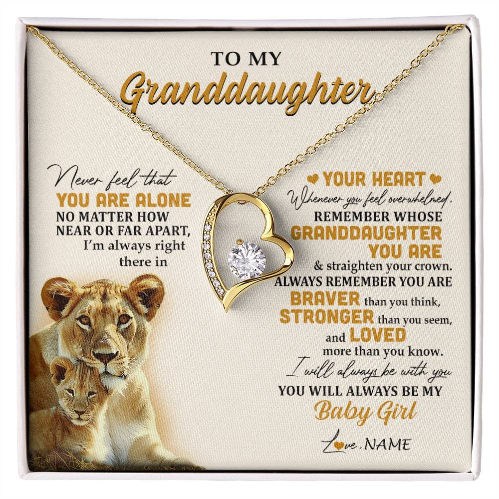 Personalized To My Granddaughter Necklace From Nana Lion Never Feel That You Are Alone Great Granddaughter Birthday Christmas Customized Gift Box Message Card