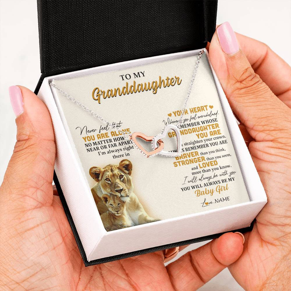 Personalized To My Granddaughter Necklace From Nana Lion Never Feel That You Are Alone Great Granddaughter Birthday Christmas Customized Gift Box Message Card