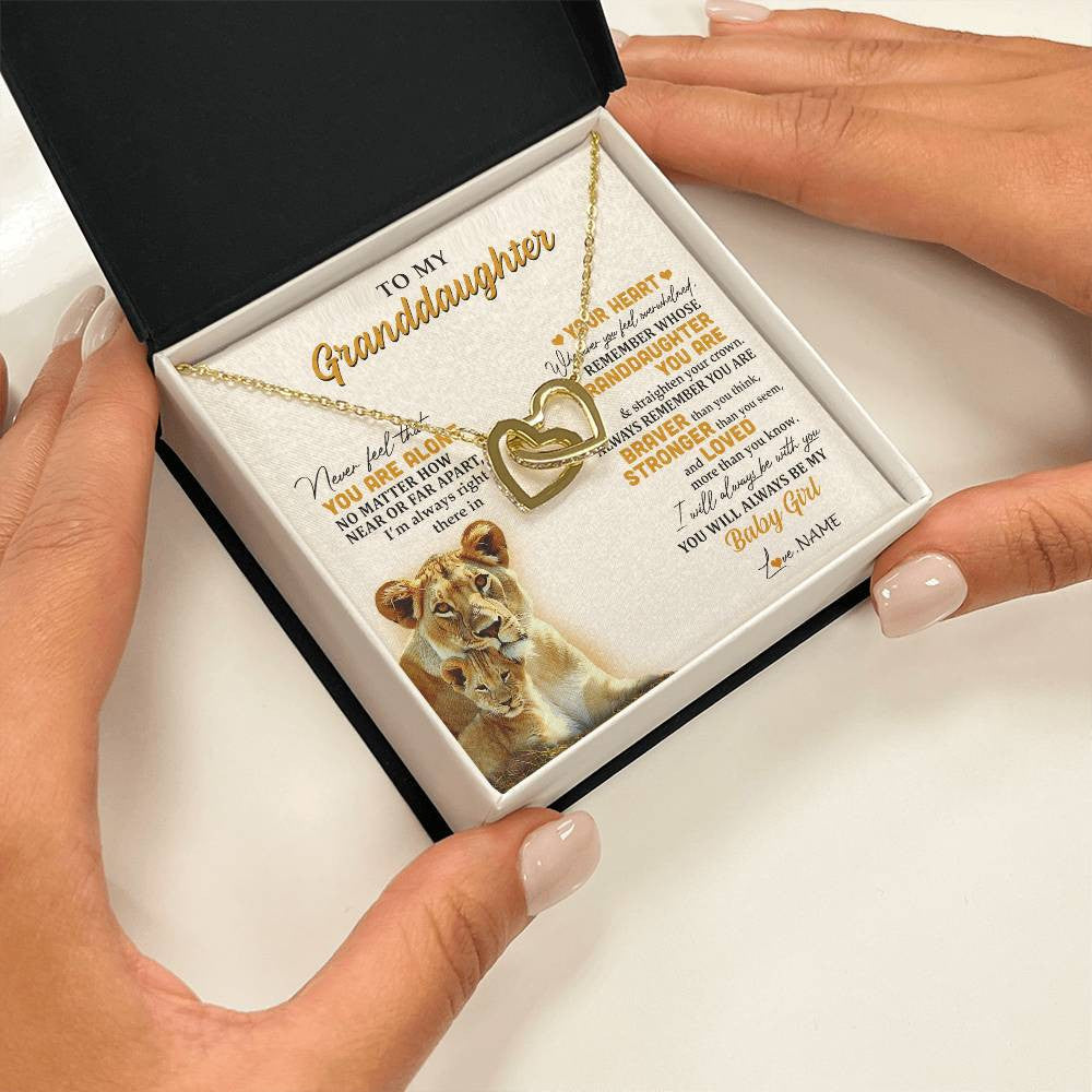 Personalized To My Granddaughter Necklace From Nana Lion Never Feel That You Are Alone Great Granddaughter Birthday Christmas Customized Gift Box Message Card