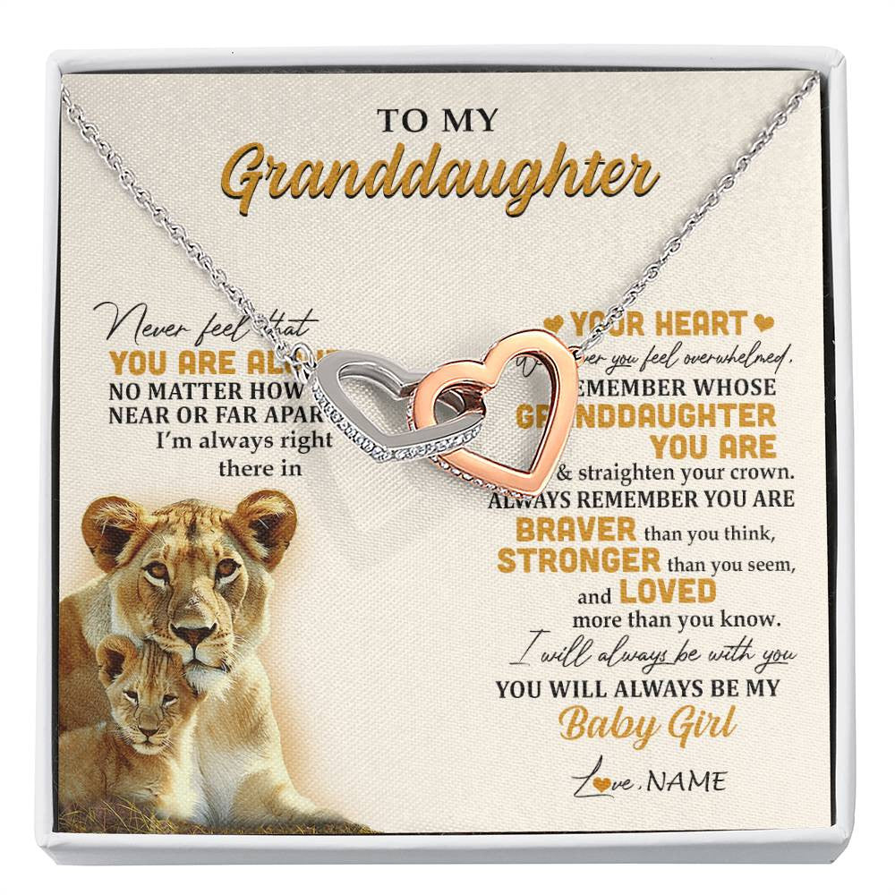 Personalized To My Granddaughter Necklace From Nana Lion Never Feel That You Are Alone Great Granddaughter Birthday Christmas Customized Gift Box Message Card