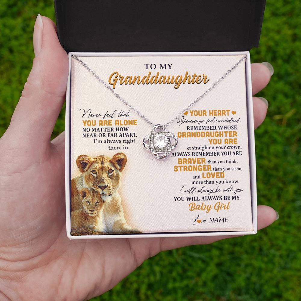 Personalized To My Granddaughter Necklace From Nana Lion Never Feel That You Are Alone Great Granddaughter Birthday Christmas Customized Gift Box Message Card